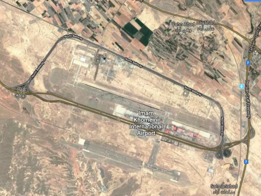 Peta Bandara Iran. (Google Map)