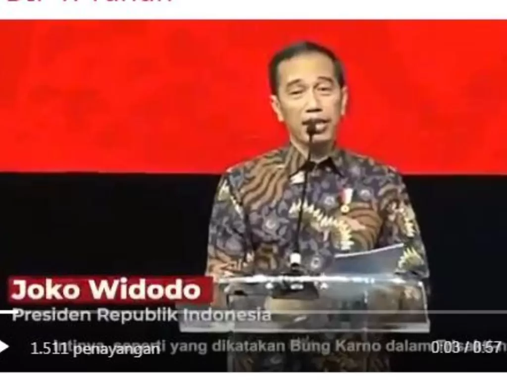 Kutip Wejangan Bung Karno, Ini 3 Pesan Jokowi di Rakernas PDIP (Twitter / @Narkosun)