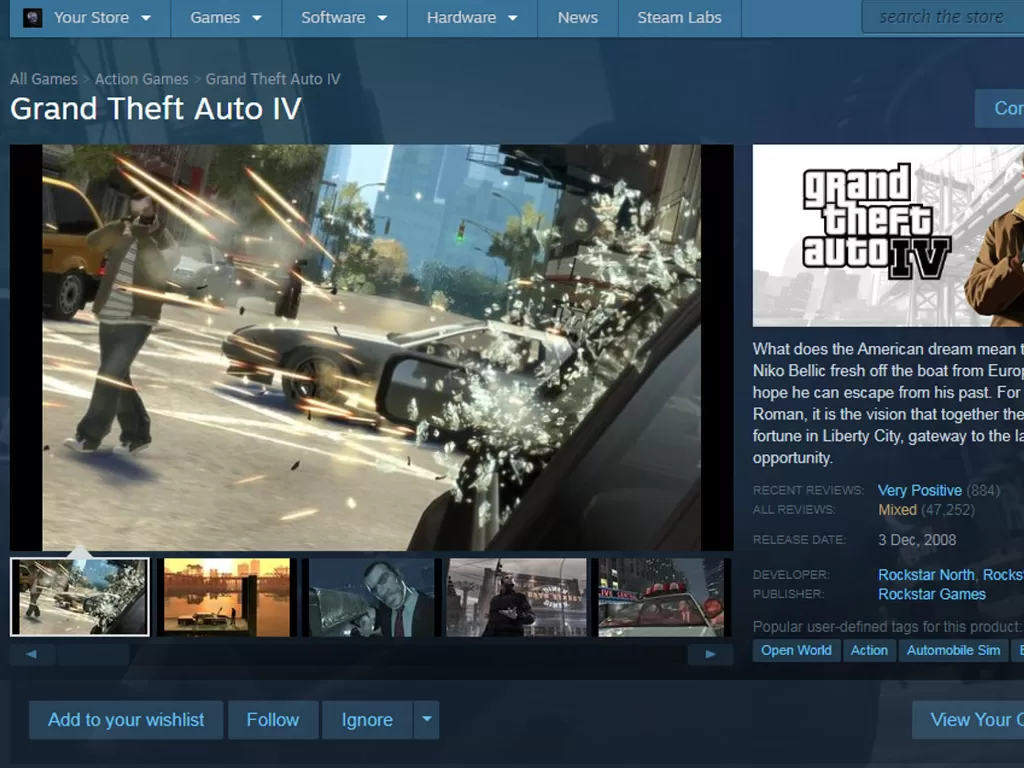 GTA IV di Steam (photo/Screenshot/Steam)