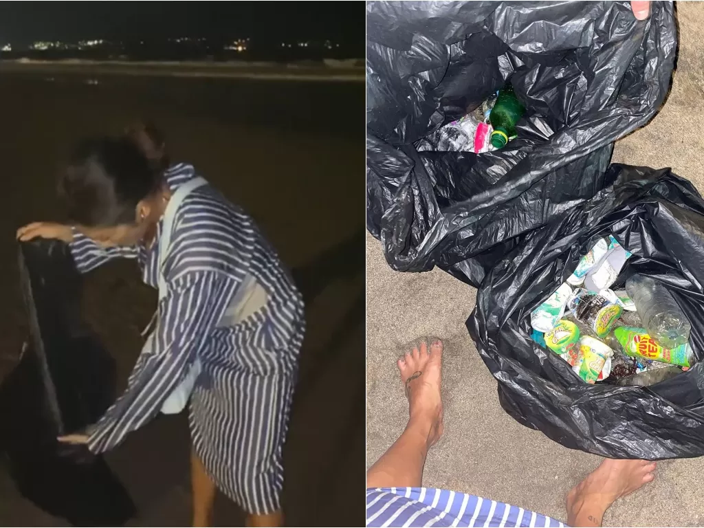DJ Peggy Gou memunguti sampah di pantai di Bali (instagram/@peggygou_)