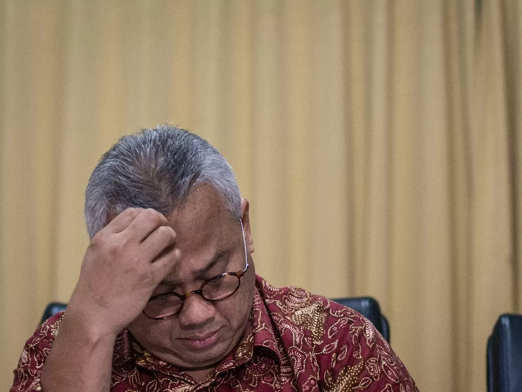 Ketua KPU, Arief Budiman, memastikan hanya ruangan Arief Setiawan yang digeledah KPK (ANTARA FOTO/Aprillio Akbar).