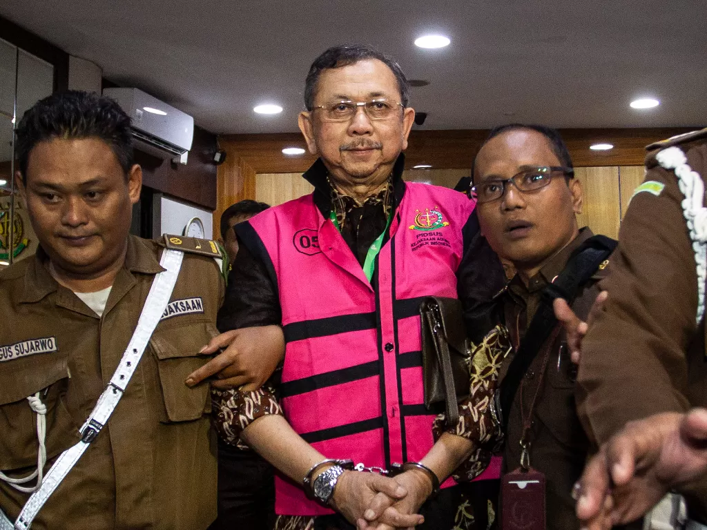 Mantan Direktur Utama PT Asuransi Jiwasraya, Hendrisman Rahim, menjadi salah satu tersangka Kejaksaan Agung dalam kasus Jiwasraya (ANTARA FOTO/Dhemas Reviyanto).