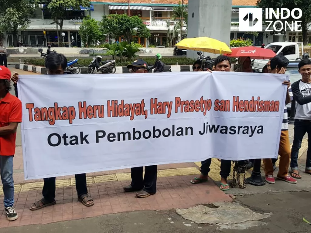 Suasana demo di kantor Kejaksaan Agung di Jakarta. (INDOZONE/Sigit Nugroho)
