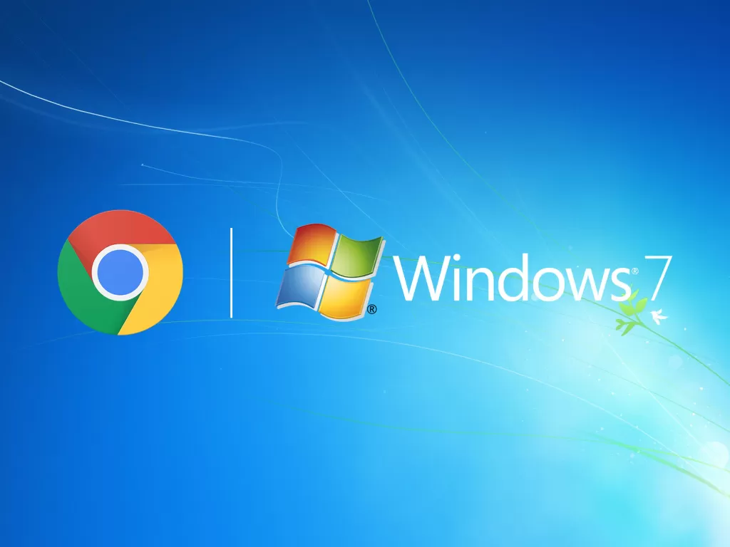 Logo Google Chrome dan Windows 7 (Ilustrasi/INDOZONE)