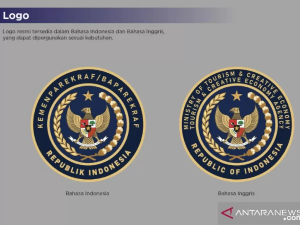 Logo Kemenparekraf  yang dituding tiru logo Kementrian AS. (ANTARA)