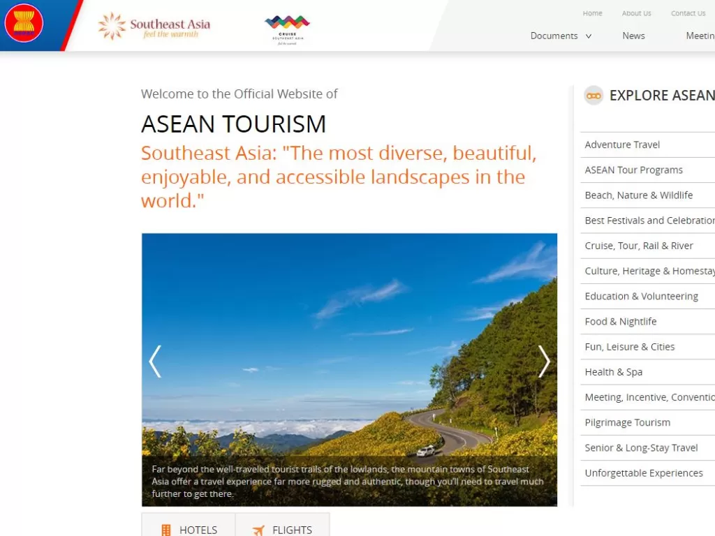Foto tangkapan layar dari laman web ASEAN Tourism.