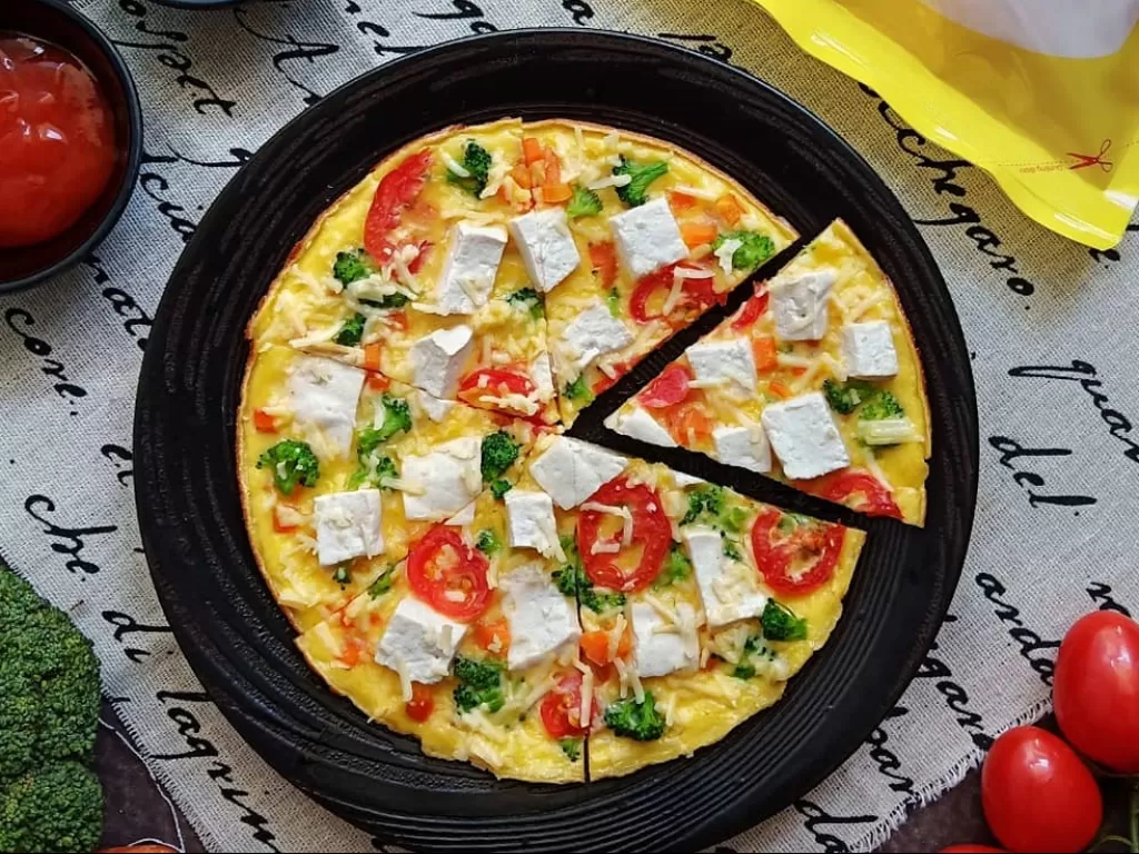 Ilustrasi pizza tahu. (Instagram/pawon.rafli)