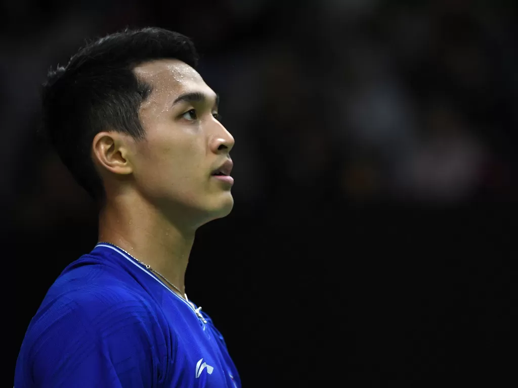 Pebulu tangkis tunggal putra Indonesia Jonatan Christie gagal melaju ke semifinal Indonesia Masters 2020 (ANTARA FOTO/Aditya Pradana Putra).