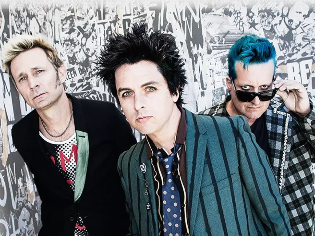 ki-ka: Para personil Green Day, Mike Dirnt, Billy Joe Armstrong, Tree Cool (Instagram/@greenday)