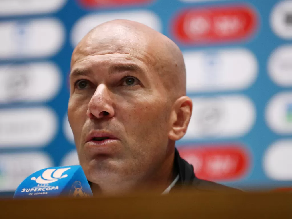 Pelatih Real Madrid, Zinedine Zidane. (REUTERS/Sergio Perez)