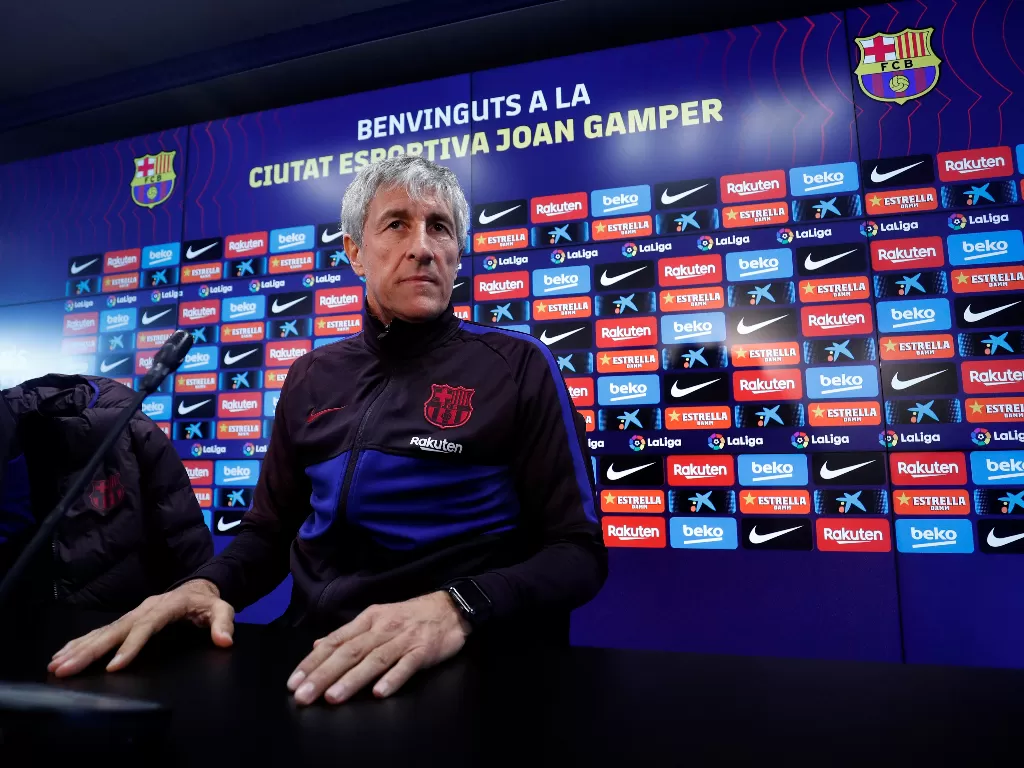 Pelatih baru Barcelona, Quique Setien. (REUTERS/Albert Gea)