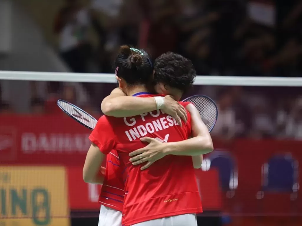 Ganda putri Indonesia, Greysia Polii/ Apriyani Rahayu berhasil menyabet gelar perdana Indonesia Masters. (Instagram/@r.apriyanig)