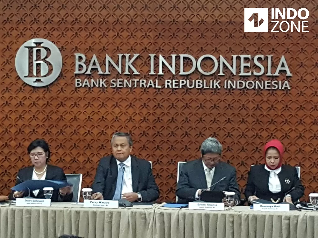 Konferensi Pers hasil Rapat Dewan Gubernur Bank Indonesia. (INDOZONE/Sigit Nugroho).