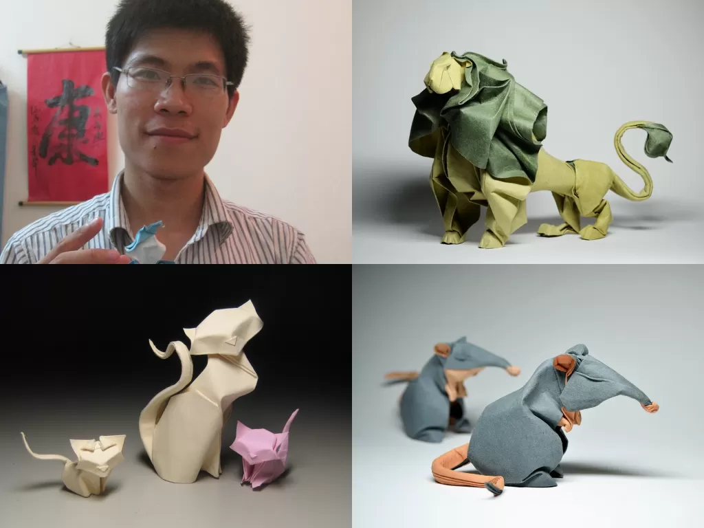 Hoang Tien Quyet dan hasil origaminya. (passion-origami.com/Flickr/Hoang Tien Quyet)