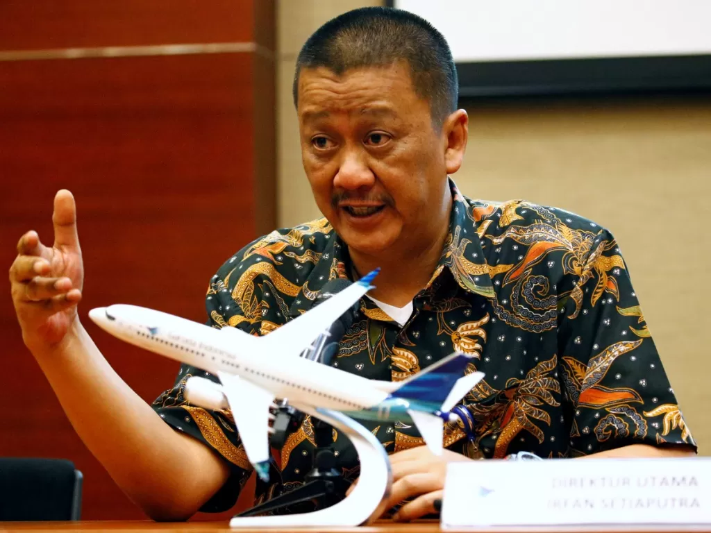 Direktur Utama Garuda Indonesia Irfan Setiaputra. (REUTERS/Ajeng Dinar Ulfiana)