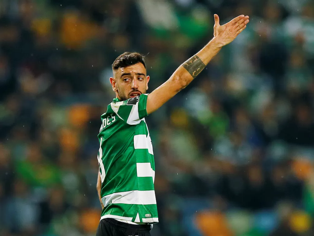 Gelandang Sporting Lisbon, Bruno Fernandes. (REUTERS/Rafael Marchante)