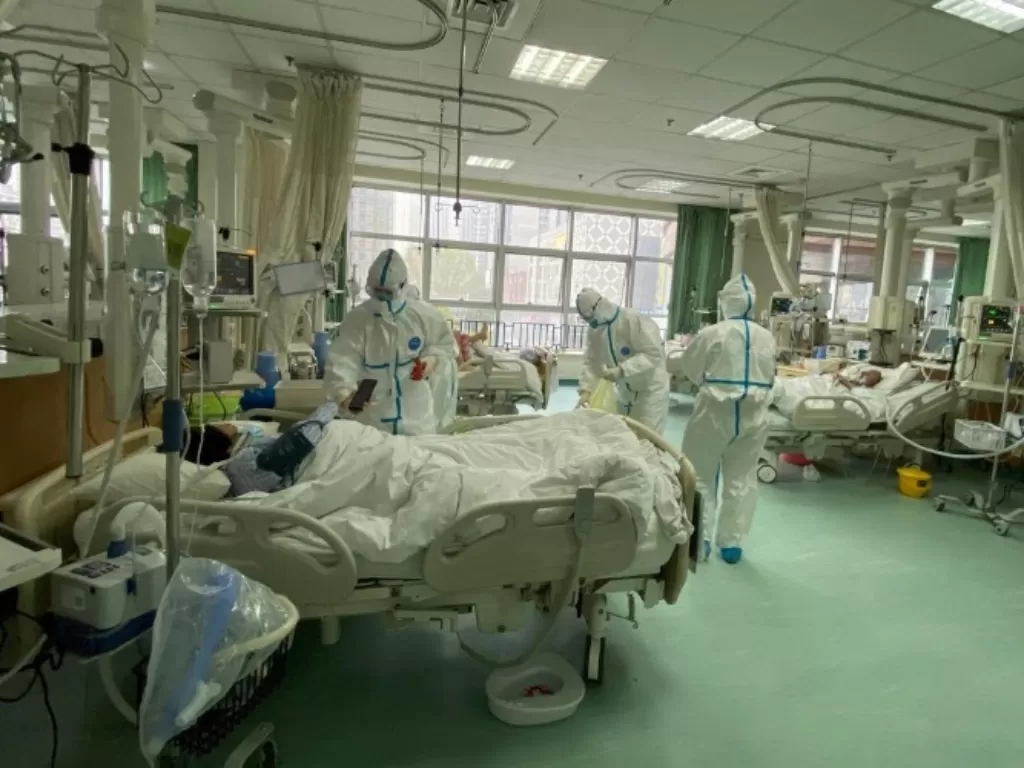 Rumah Sakit dengan pasien virus korona di Wuhan, Tiongkok (The Central Hospital of Wuhan via REUTERS)