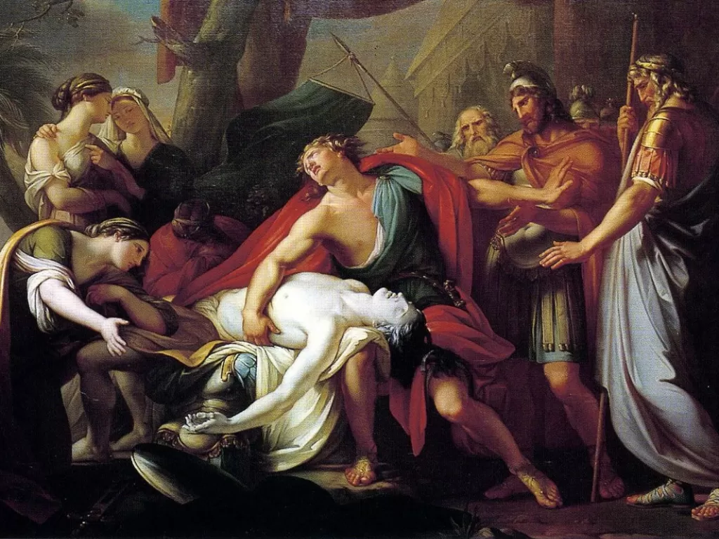 Ilustrasi kematian Patroklos. (WARONTHEROCKS)