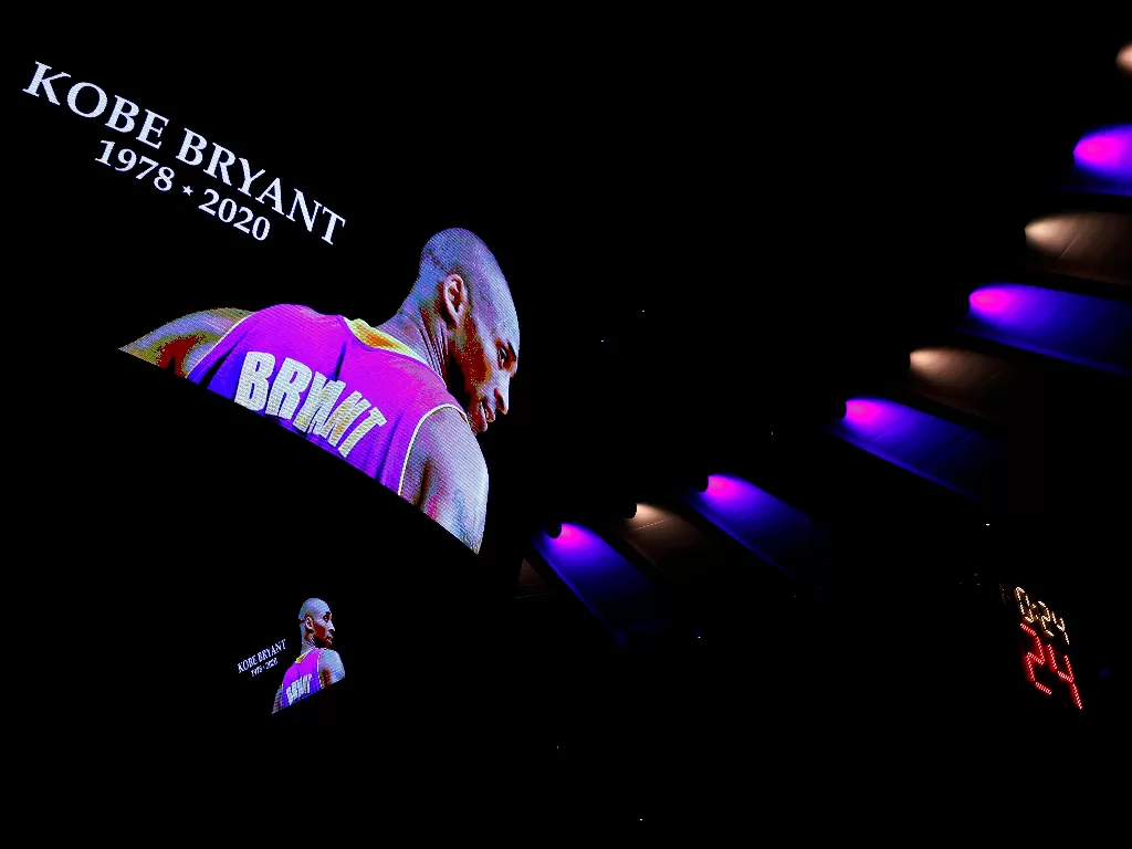 Tribute to Kobe di pertandingan New York Knicks dan Brooklyn Nets. (REUTERS/USA TODAY SPORTS/Noah K. Murray)
