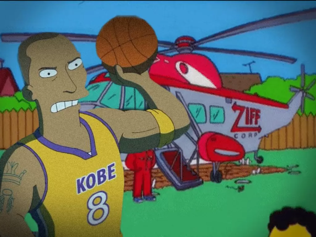 Sosok Kobe dalam film kartun The Simpson yang dibagikan oleh seorang netizen (Twitter/@Ianbins)