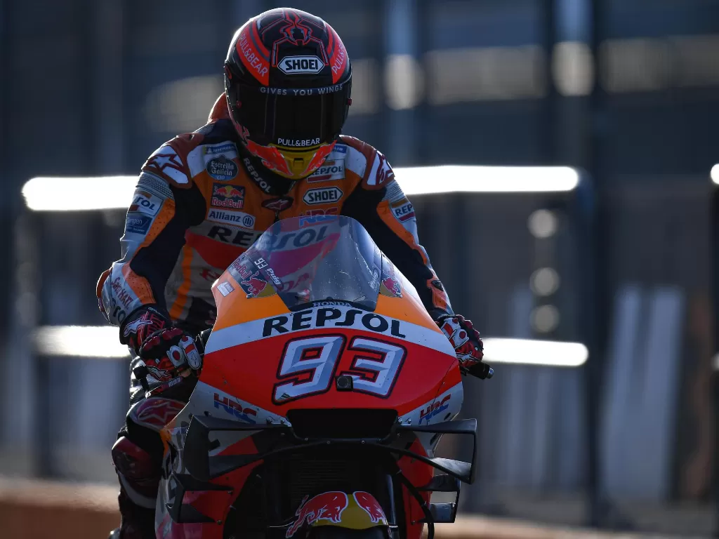 Pembalap Repsol Honda, Marc Marquez, masih berusaha memulihkan cedera bahu. (Dok. MotoGP)