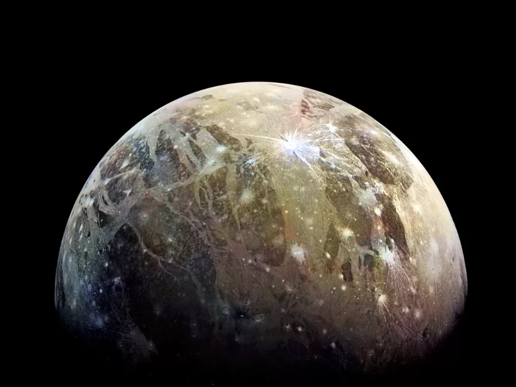 Ganymede, satelit terbesar Jupiter. (planetaria.ca/NASA)
