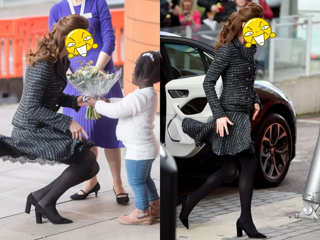 Saat rok Kate Middleton terangkat karena tertiup angin (Uk News)