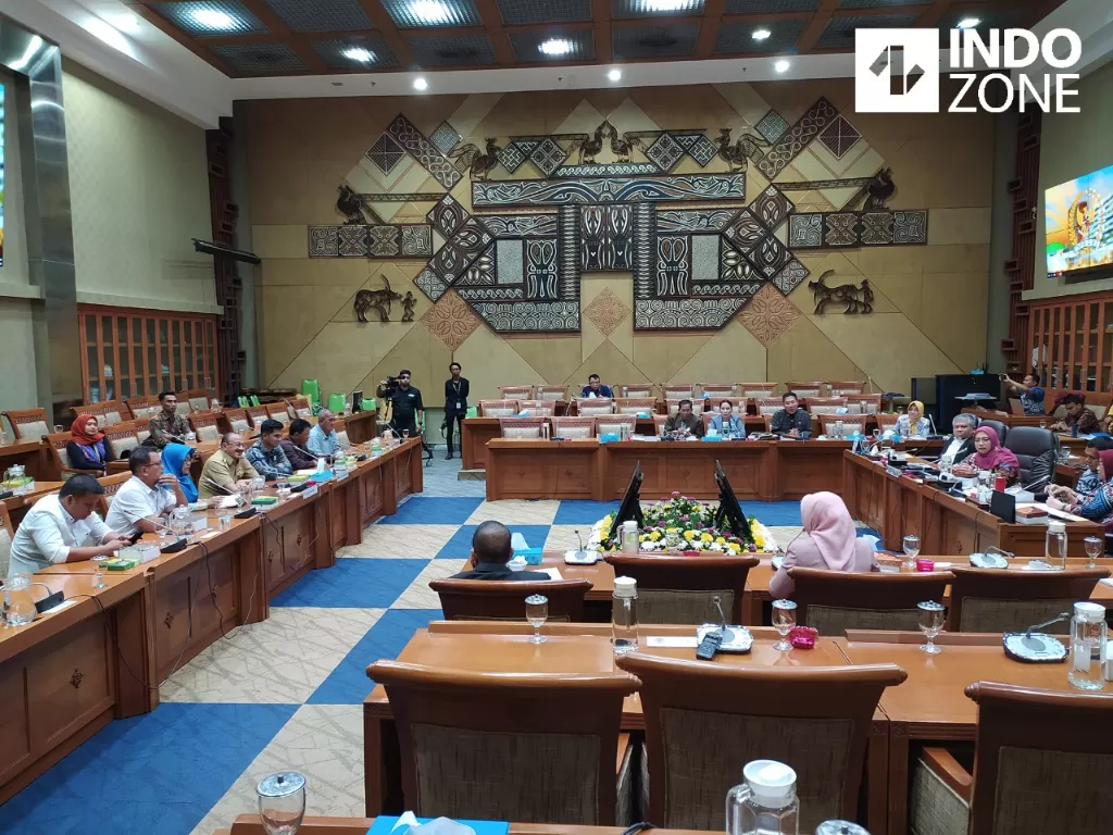 Suasana Rapat Dengar Pendapat Komisi IX DPR RI bersama Bupati Natuna Abdul Hamid Rizal di Kompleks Parlemen, Jakarta, Selasa (4/2/2020). (INDOZONE/Mula Akmal)