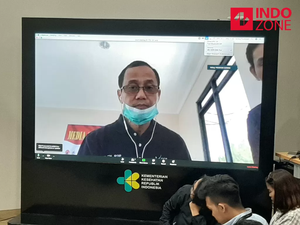 Telekonferensi dengan Dirjen Pencegahan dan Pengendalian Penyakit Kemenkes, dr Anung Sugihantono M. Kes (INDOZONE/Maria Adeline Tiara)