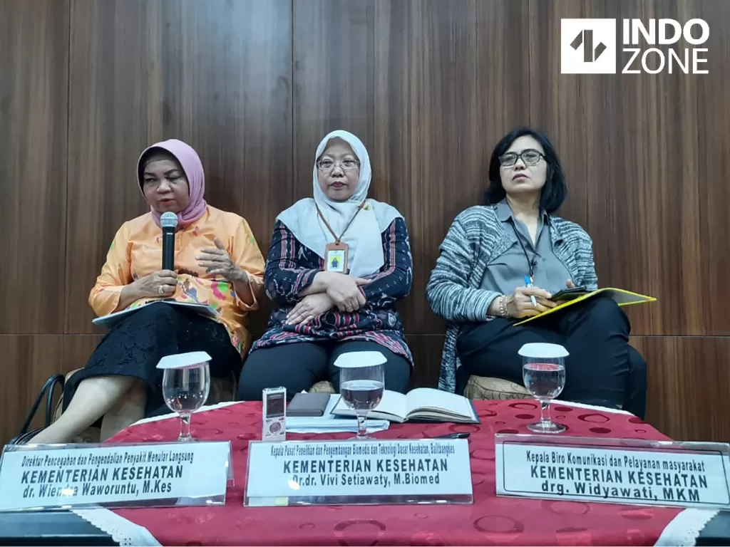 Konferensi pers terkait kabar terbaru penyebaran virus korona baru di Indonesia. (INDOZONE/Maria Adeline Tiara Putri)