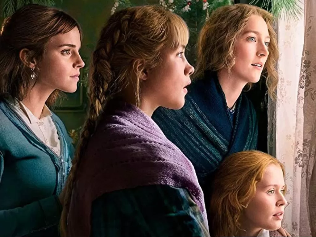 Emma Watson, Saoirse Ronan, Florence Pugh, and Eliza Scanlen dalam Little Women (2019). (IMDb)