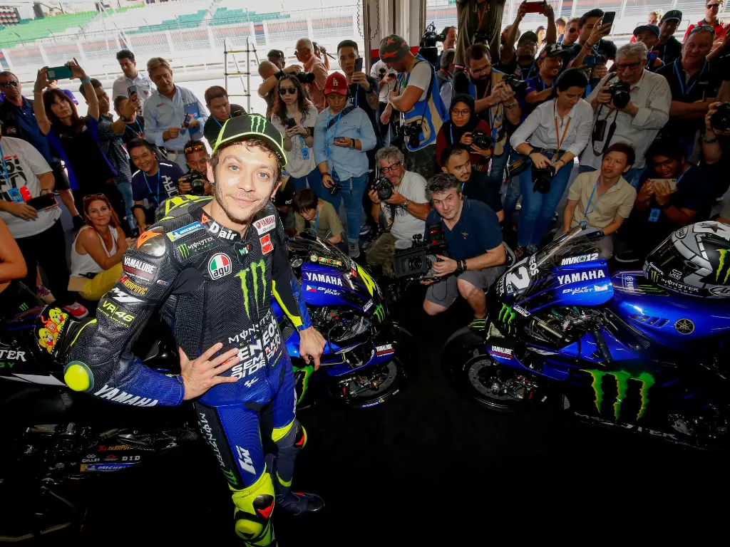 Valentino Rossi saat peluncuran tim pabrikan Yamaha MotoGP untuk musim 2020. (Dok. MotoGP)
