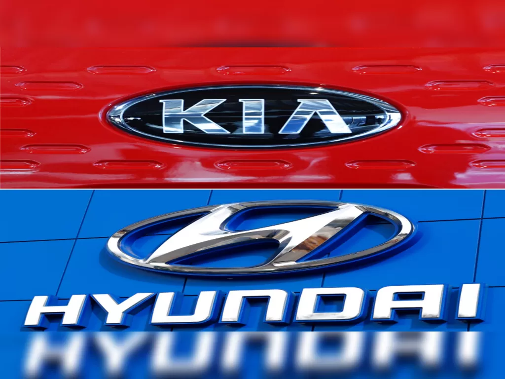 Logo Kia dan Hyundai, dua raksasa otomotif Korea Selatan. (Dok.loopslu)