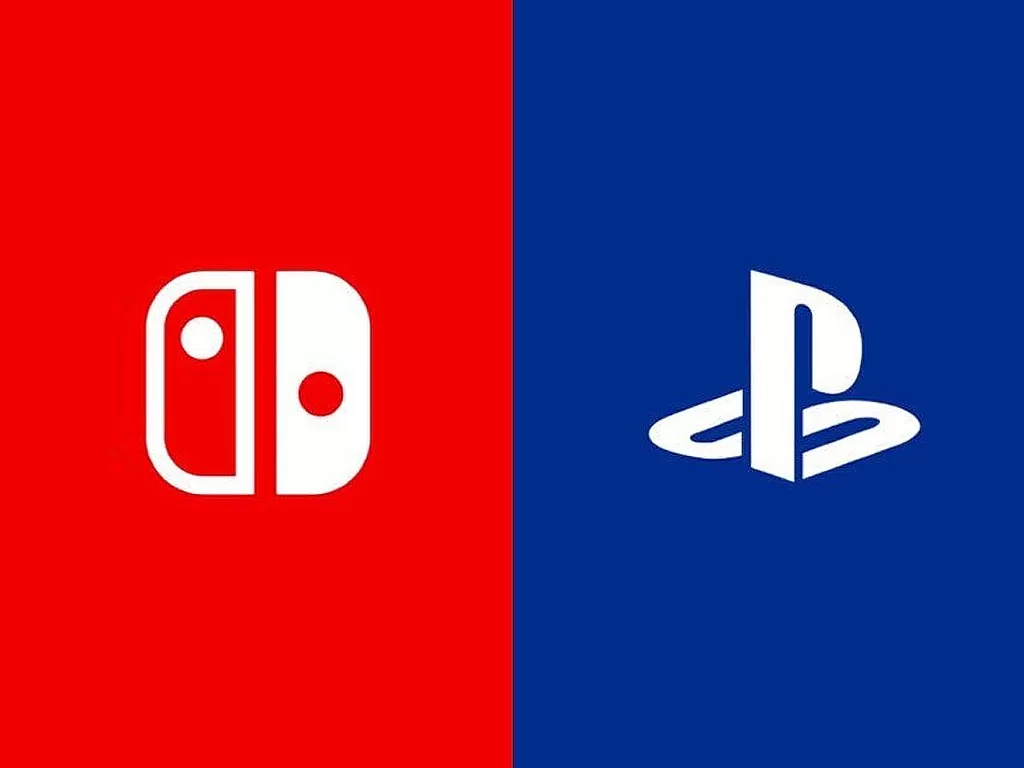 Kiri: Logo Nintendo Switch, Kanan: Logo PlayStation (photo/Nintendo/PlayStation)