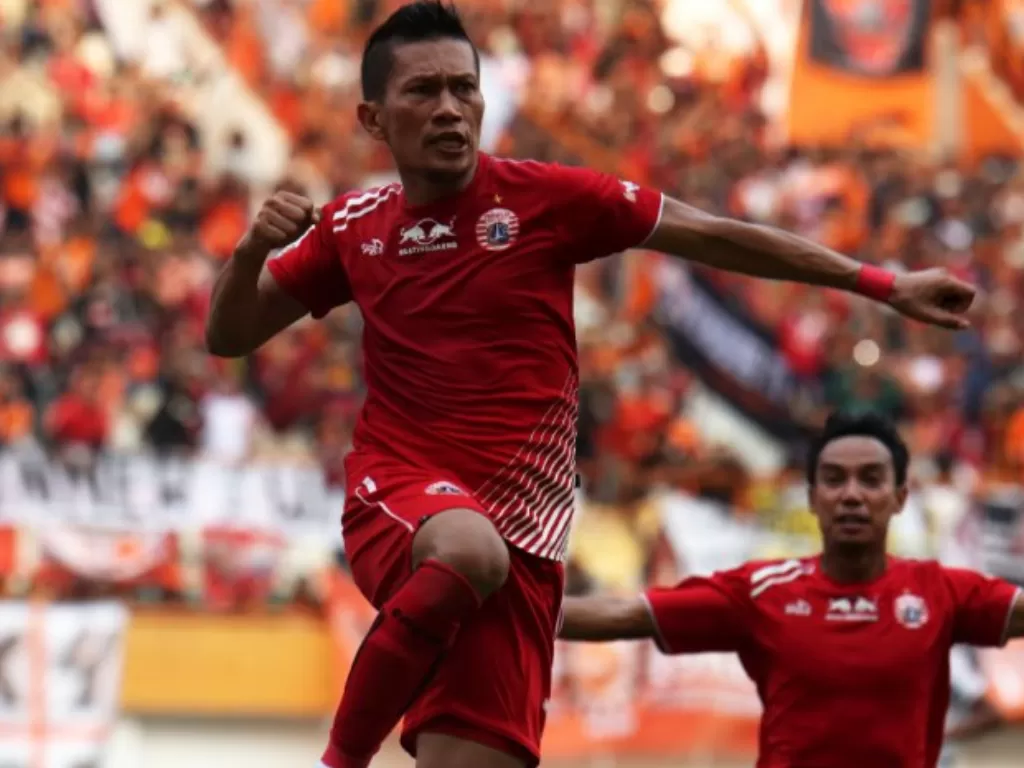 Pemain Persija Jakarta, Ismed Sofyan, mendapat kesempatan menimba ilmu di klub Liga Spantyol, Deportivo Alaves. (ANTARA FOTO/Risky Andrianto)