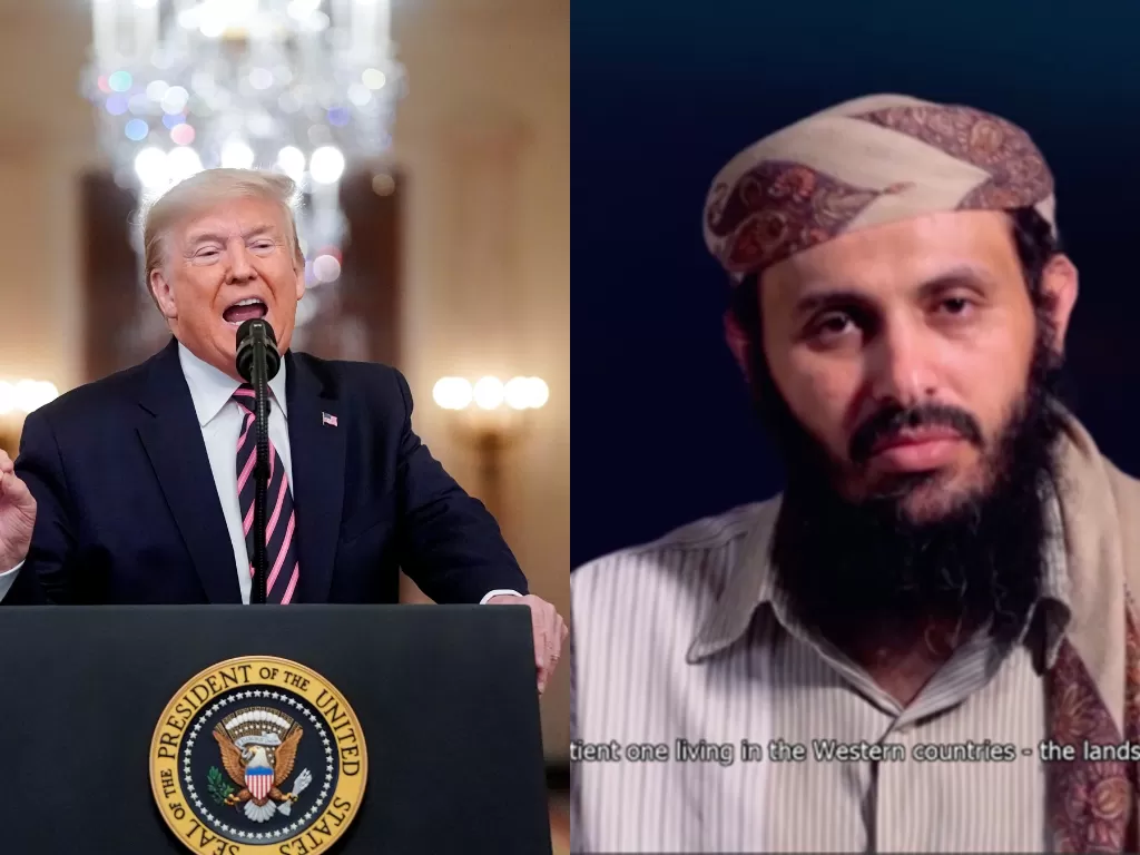 Kiri: Donald Trump (REUTERS/Joshua Roberts) / Kanan: Qassim al-Raymi (longwarjournal)