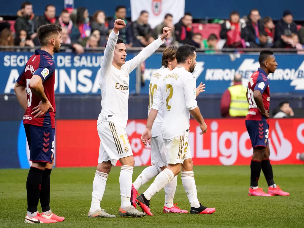 Real Madrid menang 3-1 atas tuan rumah Osasuna. (REUTERS/Vincent West)