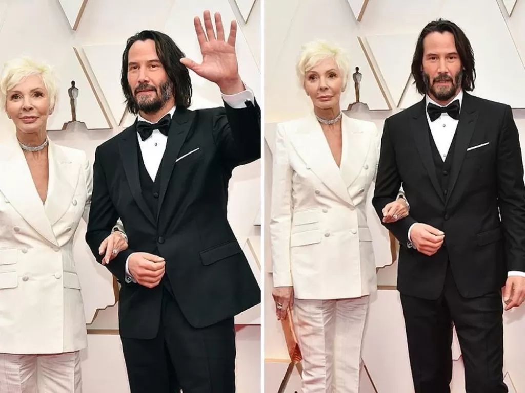 Keanu Reeves dan ibunda saat hadiri Oscar 2020. (Instagram/dailymail)
