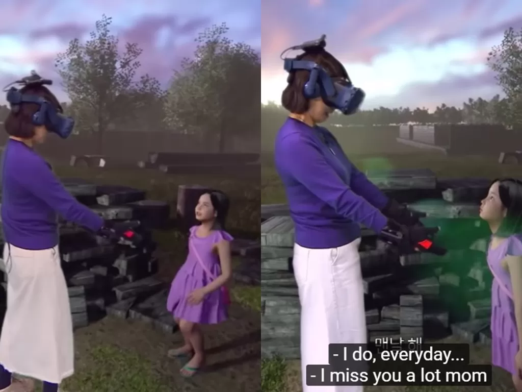 Ibu yang bertemu dengan anaknya lewat virtual reality (Screenshot)