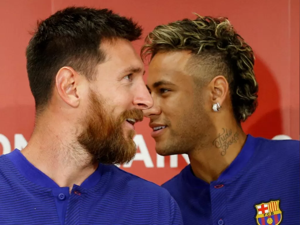 Messi dan Neymar saat masih berseragam Barcelona. (REUTERS/Kim Kyung-Hoon)