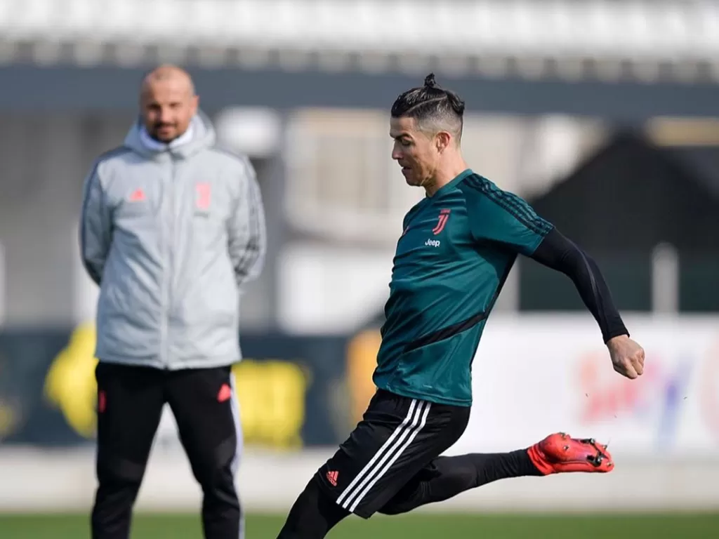Cristiano Ronaldo yang Sedang Latihan Bersama tim Juventus. (Instagram/@cristiano)