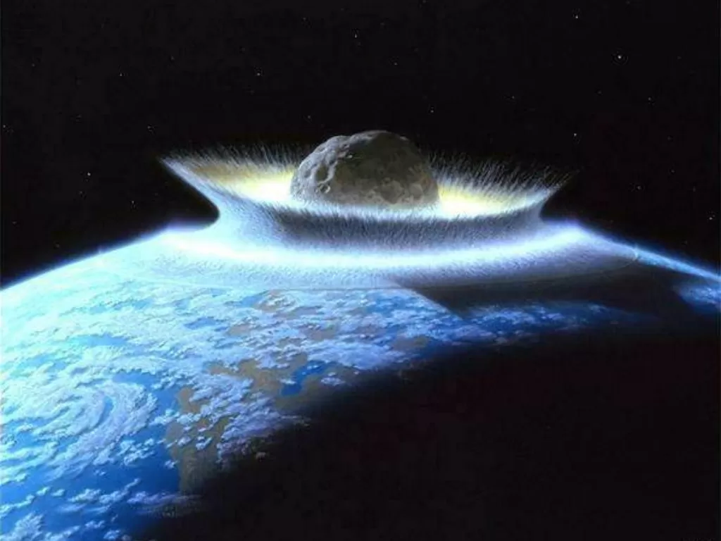 Ilustrasi asteroid menghantam bumi (boingboing.net)