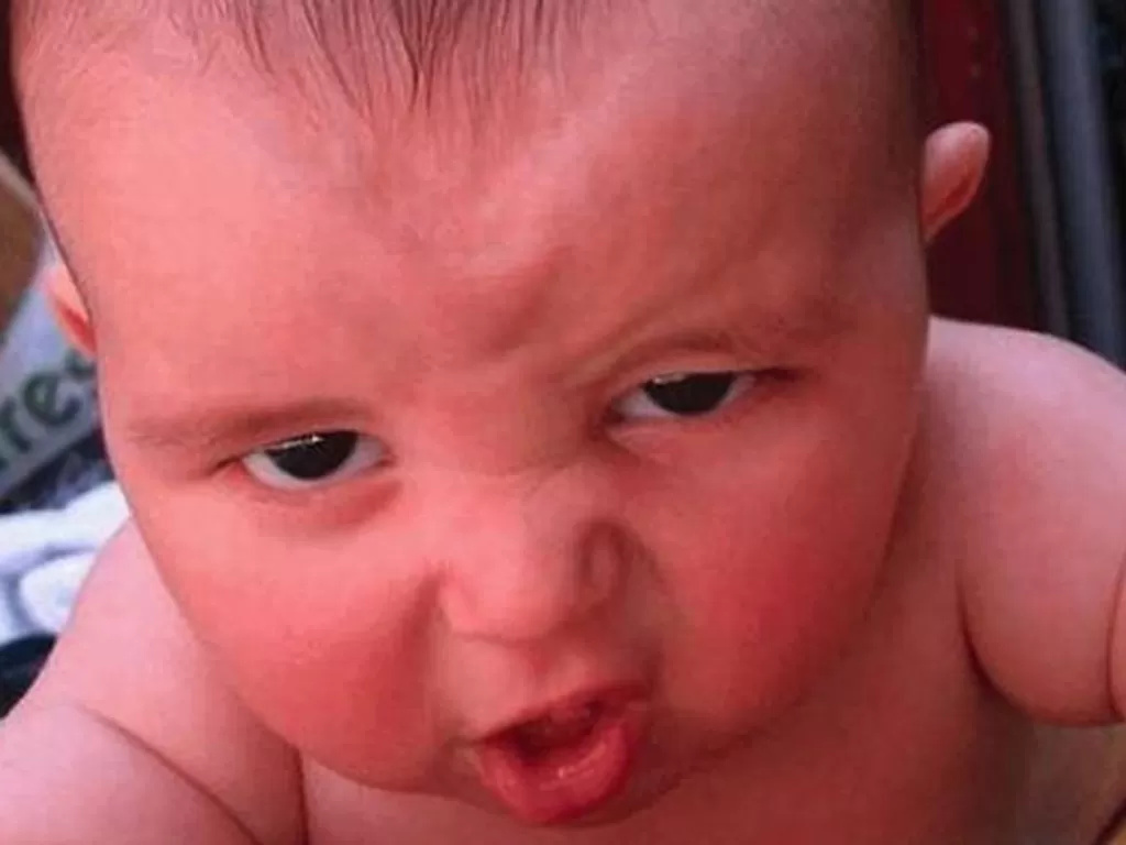 Ekpresi bayi sedang marah. (photo/boredpanda.com)