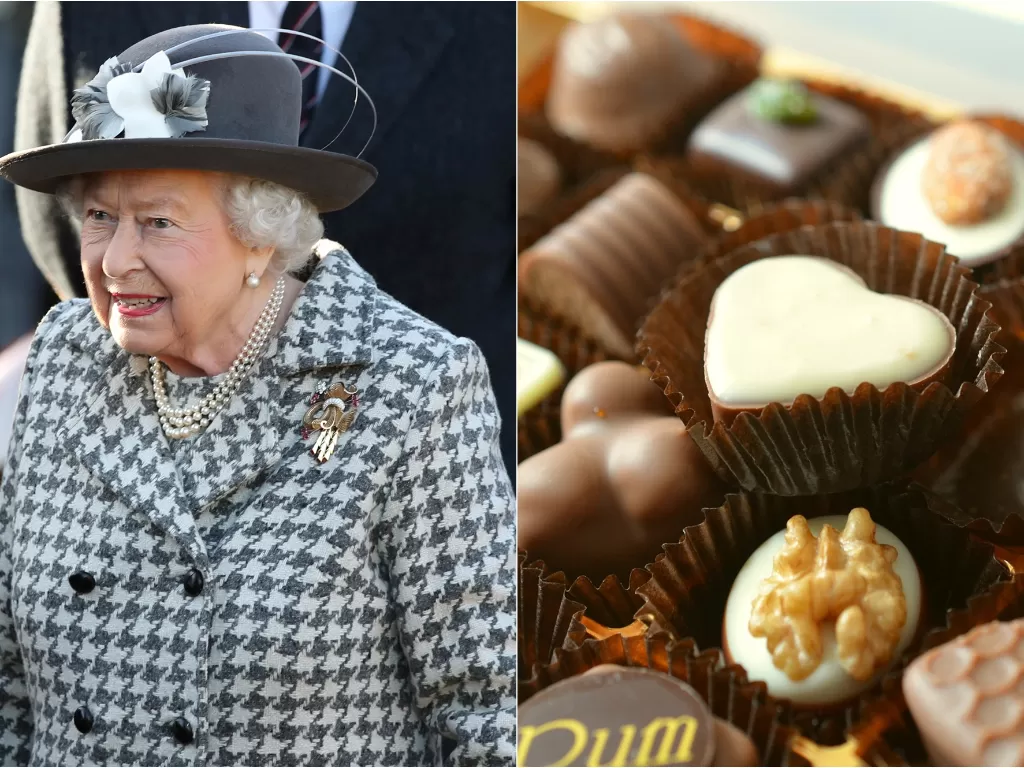 Kiri: Ratu Elizabeth II (REUTERS/Chris Radburn) Kanan: ilustrasi cokelat (pixabay/congerdesign)