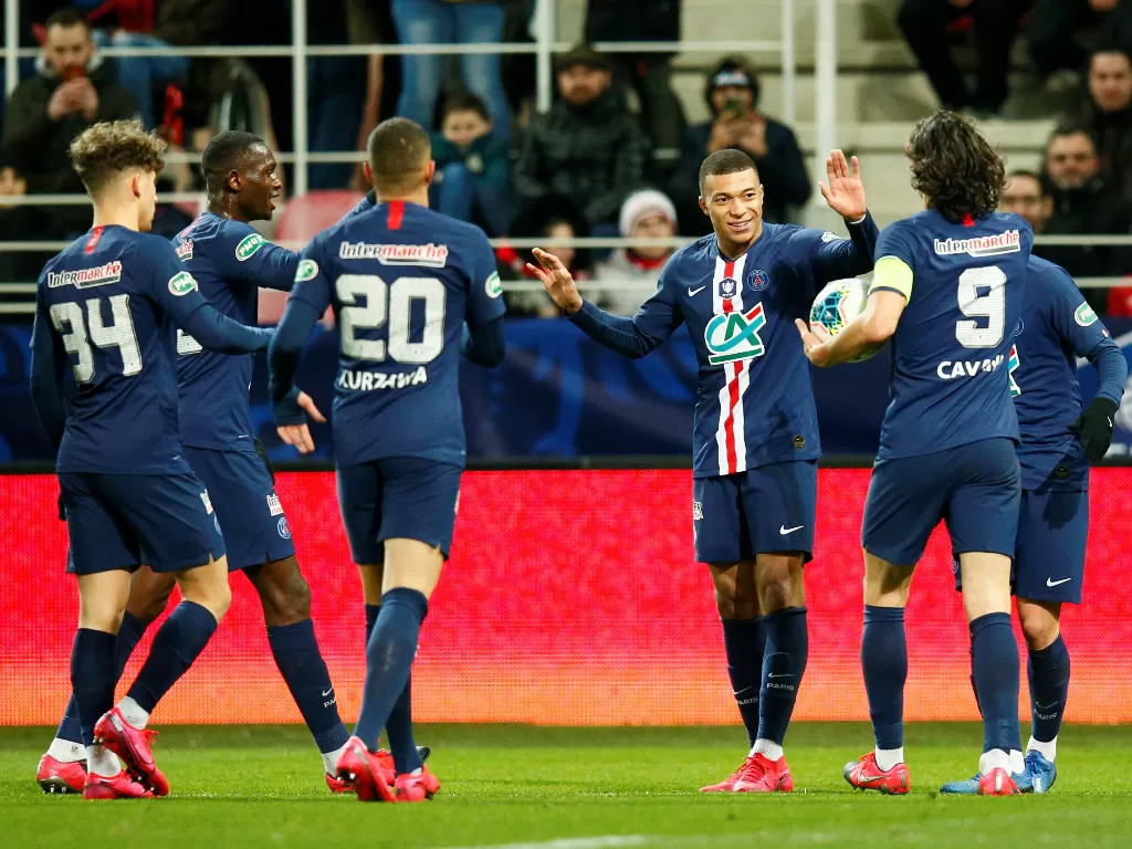 Para pemain Paris Saint-Germain. (REUTERS/Emmanuel Foudrot)