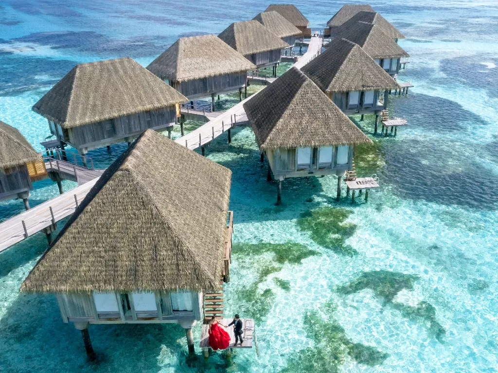 Ilustrasi resor di Maladewa. (Pexels)