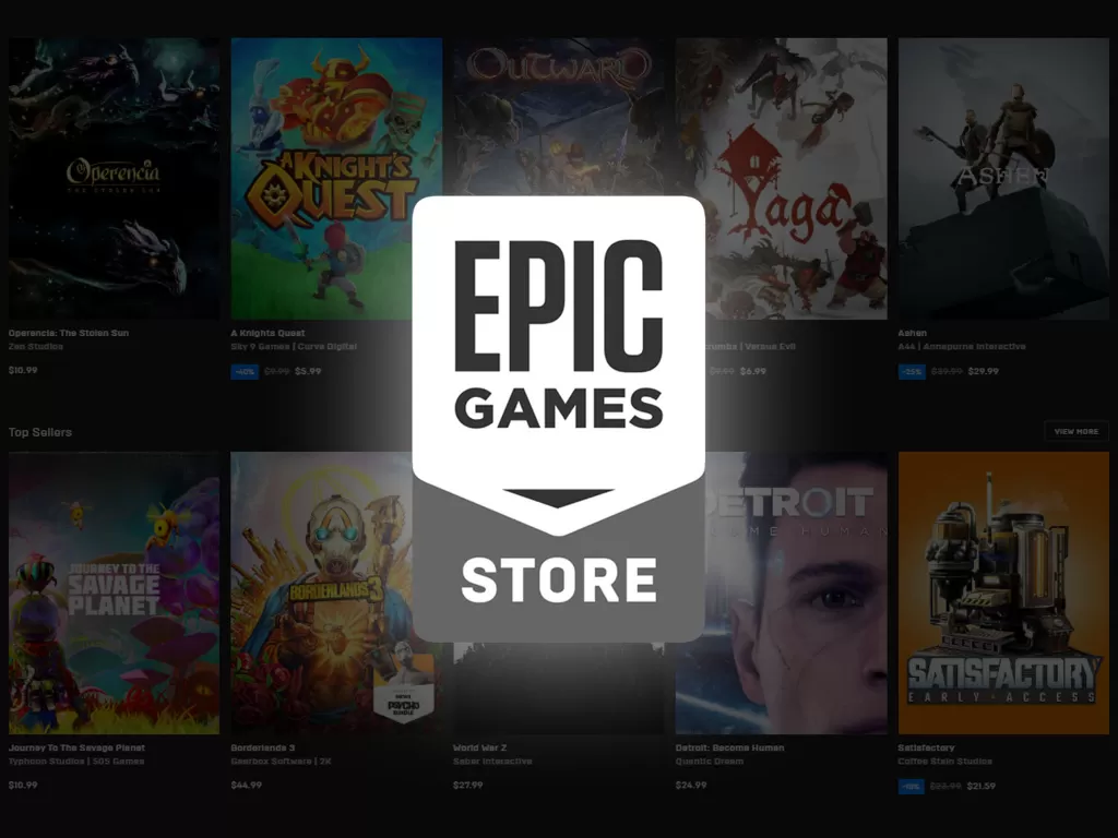Ilustrasi logo Epic Games Store (Ilustrasi/INDOZONE/Epic Games)