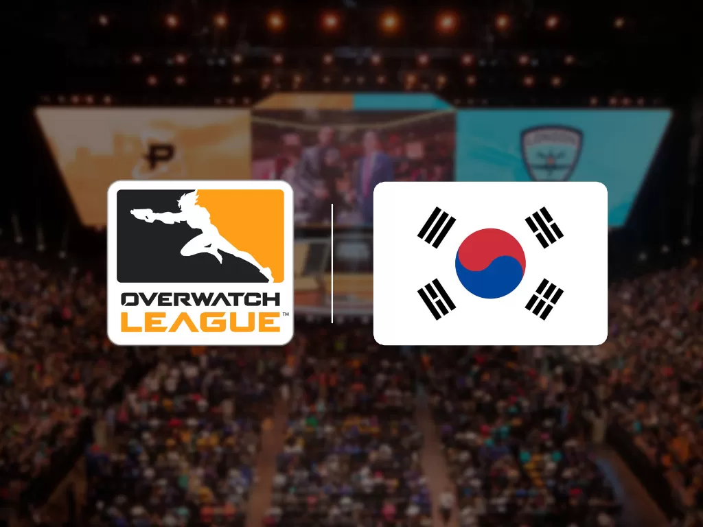 Logo Overwatch League dan bendera Korea Selatan (Ilustrasi/INDOZONE/Blizzard Entertainment)