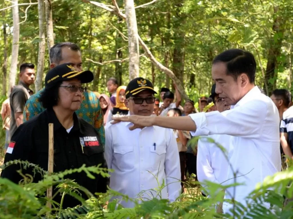 Menteri Lingkungan Hidup dan Kehutanan Siti Nurbaya bersama Presiden Joko Widodo. (Antara/HO/KLHK)