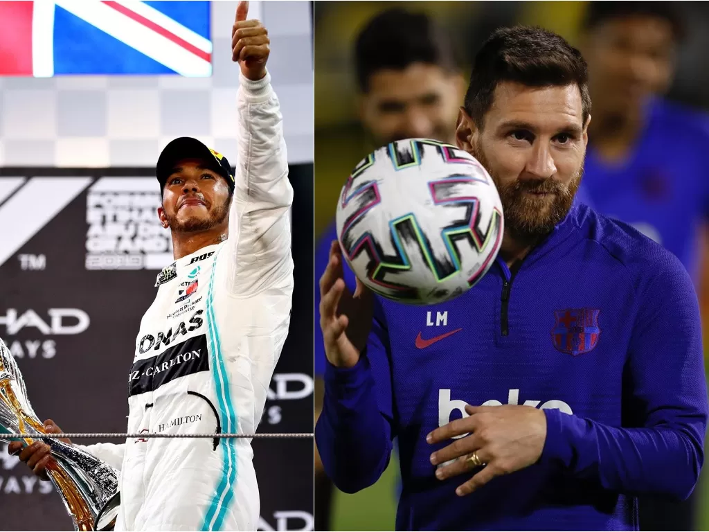 Kiri: Lewis Hamilton (Instagram/@lewishamilton) Kanan: Lionel Messi (Instagram/@leomessi)